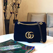 Gucci GG Marmont 26 Matelassé Velvet Leather Black 2423 - 1