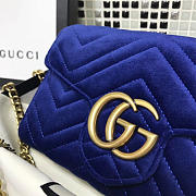 Gucci GG Marmont Velvet Leather WOC Navy Blue 2575 20cm - 2
