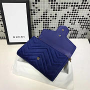 Gucci GG Marmont Velvet Leather WOC Navy Blue 2575 20cm - 3