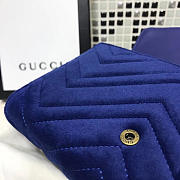 Gucci GG Marmont Velvet Leather WOC Navy Blue 2575 20cm - 4