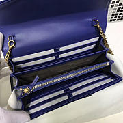 Gucci GG Marmont Velvet Leather WOC Navy Blue 2575 20cm - 5
