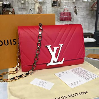 Louis Vuitton LOUISE CHAIN Red 3447 23cm 
