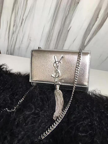 YSL Kate Chain Wallet With Tassel In Crinkled Metallic Leather BagsAll 4991