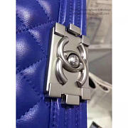 Chanel Quilted Lambskin Medium Le Boy 25 Blue VS03157 - 4