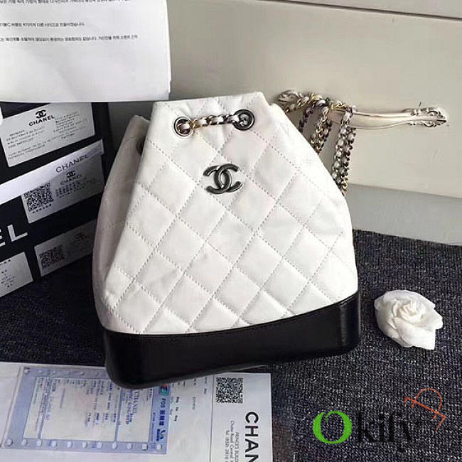 CHANEL'S GABRIELLE Small Backpack 24 White And Black A94485  - 1