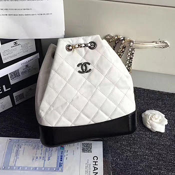 CHANEL'S GABRIELLE Small Backpack 24 White And Black A94485 