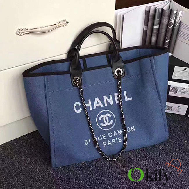 Chanel Shopping Bag Blue A68046 VS05826 38cm - 1