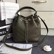 CC Calfskin Bucket Bag Green BagsAll A93598 VS08204 - 1