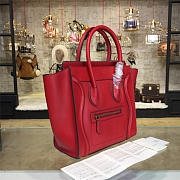 BagsAll Celine Leather Micro Luggage Red Z1077 26.5cm  - 5
