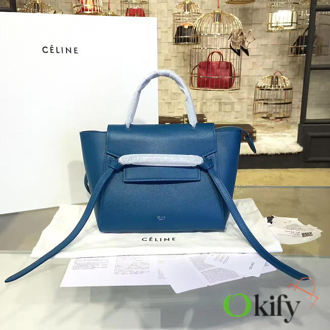BagsAll Celine Belt Bag Blue Calfskin Z1203 24cm  - 1