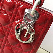 bagsAll Lady Dior Medium 24 Red Shiny Silver Tone1580 - 3