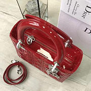 bagsAll Lady Dior Medium 24 Red Shiny Silver Tone1580 - 2