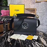 Fendi KanI F Logo Black Leather 26cm 1980 - 1