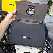 Fendi KanI F Logo Black Leather 26cm 1980 - 2