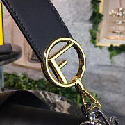 Fendi KanI F Logo Black Leather 26cm 1980 - 3