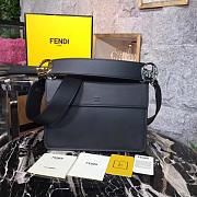 Fendi KanI F Logo Black Leather 26cm 1980 - 6
