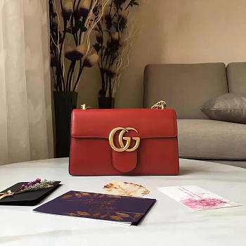 Gucci GG Marmont Red Leather 2263 28cm 