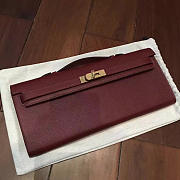 Hermès Kelly Clutch 31 Wine Red/Gold BagsAll Z2848 - 1