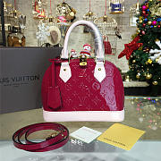 Louis Vuitton Alma BB Hornskin RED Monogram Vernis Leather 3557 25cm   - 1