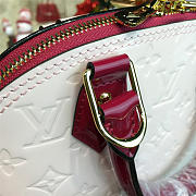 Louis Vuitton Alma BB Hornskin RED Monogram Vernis Leather 3557 25cm   - 3