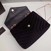 YSL Loulou Monogram Quilted Velvet 30 Shoulder Bag Black  - 6