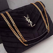 YSL Loulou Monogram Quilted Velvet 30 Shoulder Bag Black  - 3