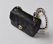CC Caviar Leather Flap Bag With Gold Hardware Black 17.5cm - 6