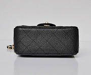 CC Caviar Leather Flap Bag With Gold Hardware Black 17.5cm - 2