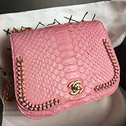 Chanel Snake Embossed Flap Shoulder Bag Pink BagsAll A98774 VS09287 - 4
