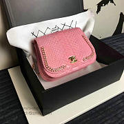 Chanel Snake Embossed Flap Shoulder Bag Pink BagsAll A98774 VS09287 - 5