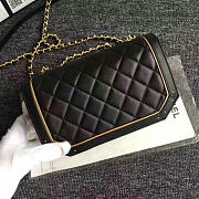 Chanel Lambskin and Calfskin Flap Bag Black A91836 21cm - 2