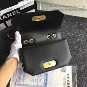 Chanel Lambskin and Calfskin Flap Bag Black A91836 21cm - 3
