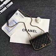 Chanel Lambskin and Calfskin Flap Bag Black A91836 21cm - 6