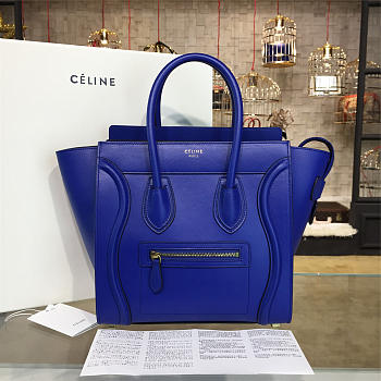 BagsAll Celine Leather Micro Luggage Z1087 Blue 28.5cm