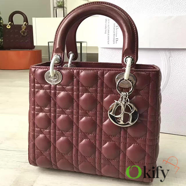 BagsAll Lady Dior 24 Wine Red 1613 - 1