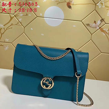 Gucci GG Flap Shoulder Bag On Chain Sapphire Blue BagsAll 510303