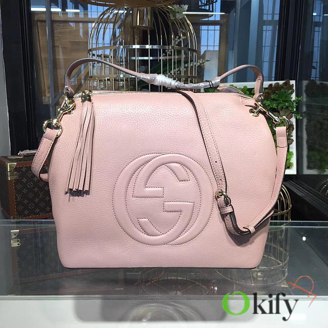Gucci Tote Bag Pink Leather 2623 35cm - 1