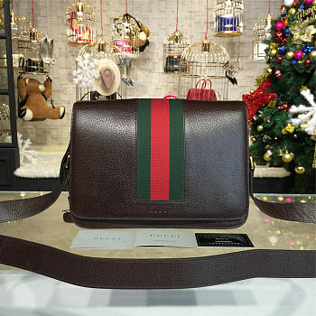 Gucci Shoulder Bag Brown Leather 2155 33cm