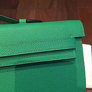 Hermès Kelly Clutch 31 Green/SilverBagsAll Z2845 - 3