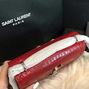 YSL Sunset Chain 17 Red Crocodile Embossed Shiny Leather 4860 - 6