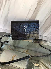 YSL Monogram Kate Crocodile Embossed Shiny Leather BagsAll 5029 - 6