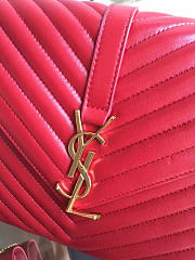 YSL Quilted Monogram College 32 Red 5087 - 4