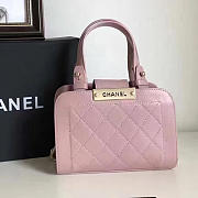 Chanel Small Label Click leather Shopping Bag Pink A93731 VS09584 20cm - 1