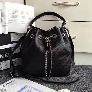 Chanel Calfskin Bucket Bag Balck BagsAll A93597 VS09161