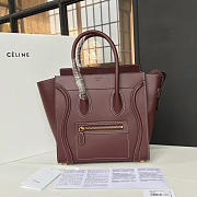 BagsAll Celine Leather Micro Luggage Z1070 Red Wine 26cm - 1