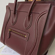 BagsAll Celine Leather Micro Luggage Z1070 Red Wine 26cm - 5