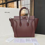 BagsAll Celine Leather Micro Luggage Z1070 Red Wine 26cm - 4