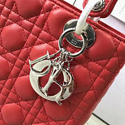 bagsAll Lady Dior Medium 24 Red Silver Tone 1579 - 4