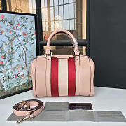 Gucci GG Supreme 33 Top Handle Bag Pink Leather 2206 - 1