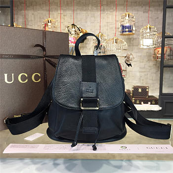 Gucci GG Leather Backpack 27.5 Black 03